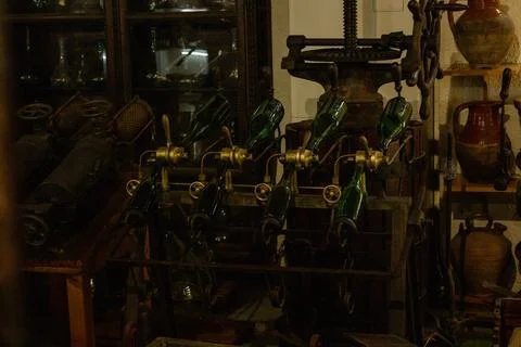 Ancient bottling process Stock Photos