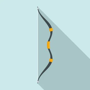 Ancient bow icon, flat style Stock Illustration