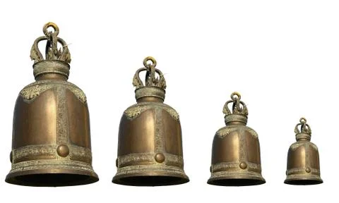 Ancient brass bells Stock Photos