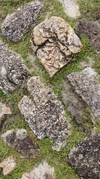 Ancient brick cobblestone 스톡 사진