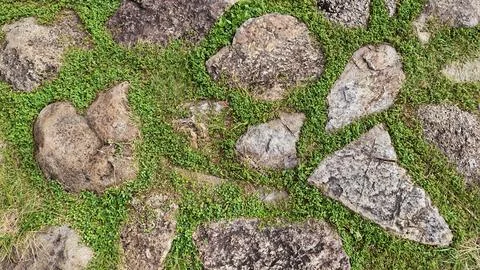 Ancient brick cobblestone Foto stock