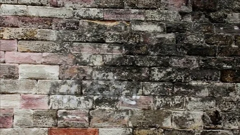 Ancient brick fence Stock Footage