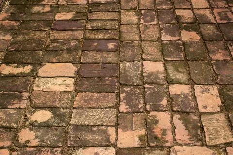 Ancient brick pavement Stock Photos