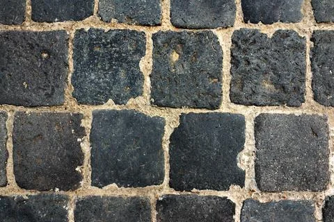 Ancient brick road tile texture. Stock Photos