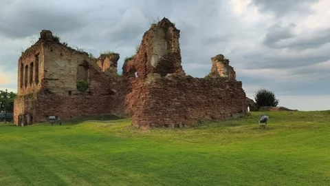 Ancient Brick Ruins under Dramatic Sky in Countryside Setting* Vídeos de archivo 313184239