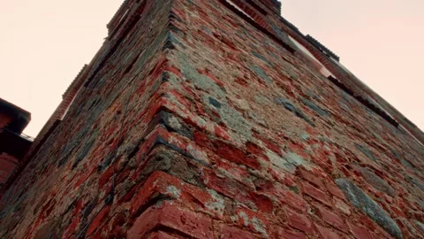 Ancient brick tower reaching towards the sky Stock Footage 301124895