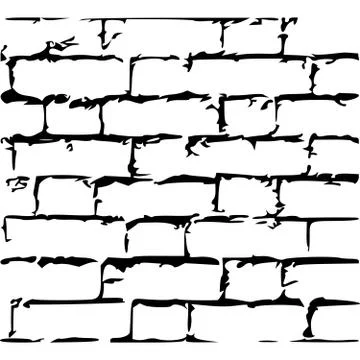 Ancient brick wall grunge texture. Stock Vector illustration isolated on whit Stock Illustration