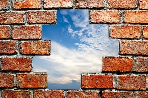 Ancient brick wall 스톡 사진