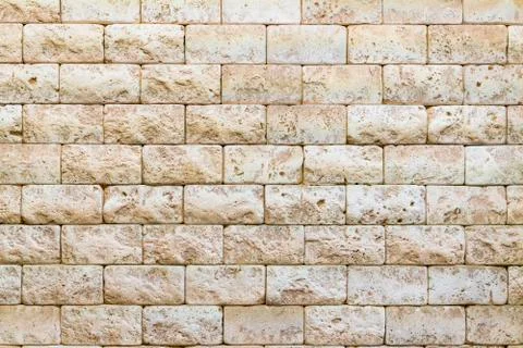 Ancient brickwork. beige old brick. background Stock Photos