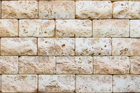 Ancient brickwork. beige old brick. background Stock Photos