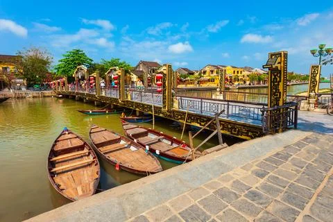 Ancient bridge in Hoi An Stock Photos