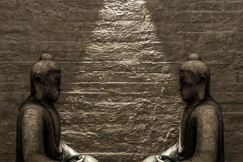 Ancient buddha statue Stock Illustration