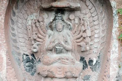 Ancient buddha statue Stock Photos