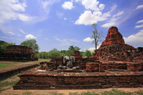 Ancient buddha statue without head Stock Photos