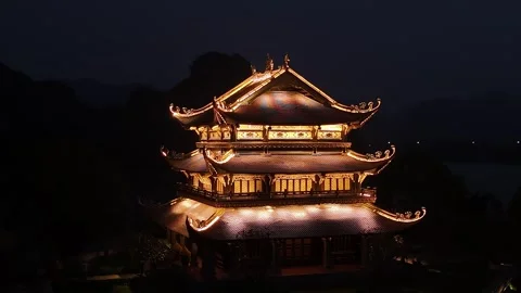 Ancient buddhist pagoda in hoa lu, ninh binh, a famous vietnam landmark aga.. Stock Footage 335086351