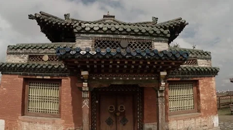 An ancient Buddhist temple in the old Mongolian monastery Stock Footage 54647502