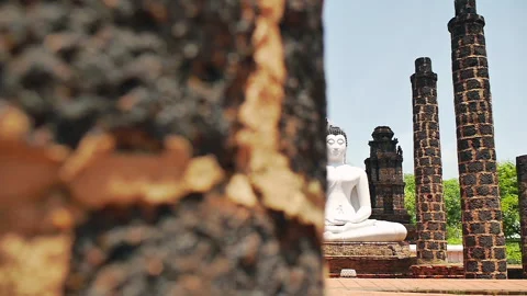 Ancient Buddhist Temple Ruins during the day Stock Footage 247472827