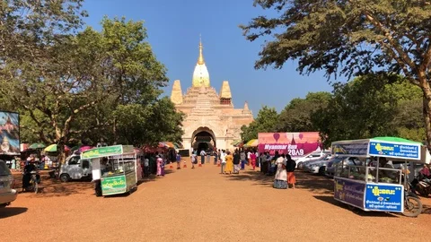 Ancient Buddhist temples in Bagan Stock Footage 122884557