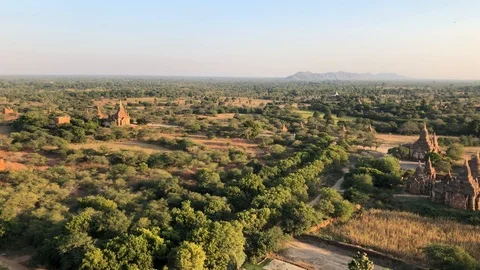 Ancient Buddhist temples in Bagan Stock Footage 122889169