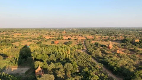 Ancient Buddhist temples in Bagan Stock Footage 122889774