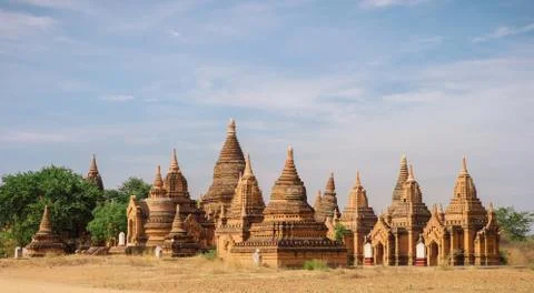 Ancient Buddhist temples in Bagan Stock Photos