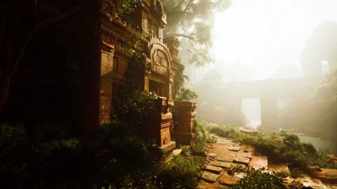 Ancient Building With Clock on Side 動画素材 304464783