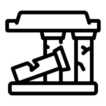 Ancient building collapsing during earthquake disaster Ilustración de archivo