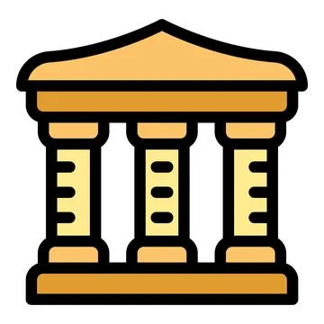 Ancient building with columns representing classical architecture Ilustración de archivo