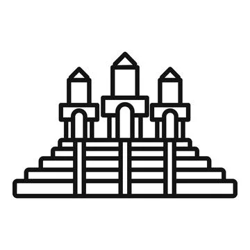 Ancient building with columns standing on large staircase Ilustración de archivo