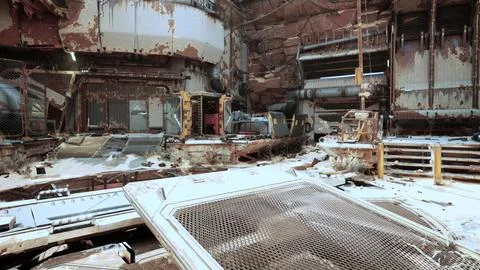 An ancient building covered in rust, showcasing the beauty in decay Ilustración de archivo