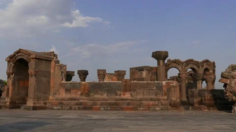 Ancient Building With Light Clouds Stock Footage 58676525