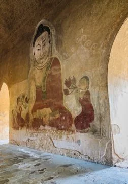 Ancient burmese mural Stock Photos