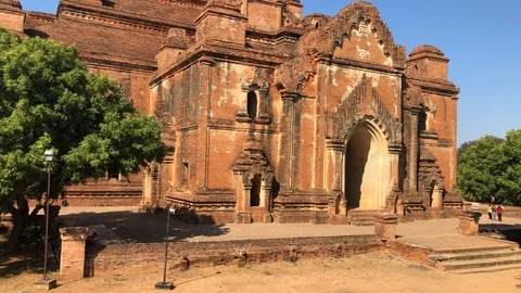 Ancient Burmese Temples in Bagan Stock Footage 122233613