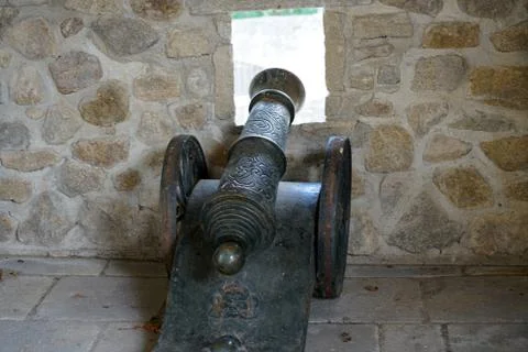 Ancient cannon with patterns Stock Photos