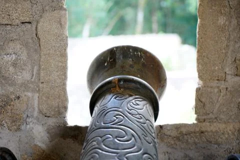 Ancient cannon with patterns Stock Photos