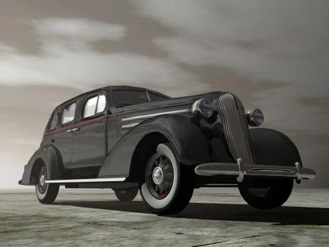 Ancient car - 3D render Stock Illustration