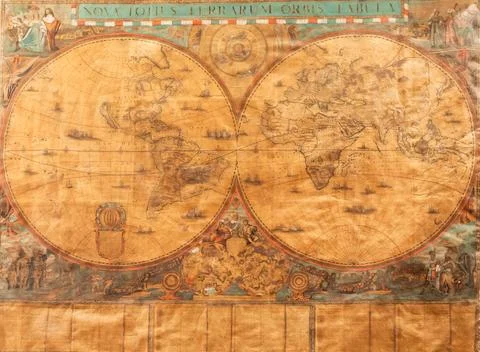 Ancient cartography. Authentic old map. Exploration, geography, vintage bac.. Stock Photos