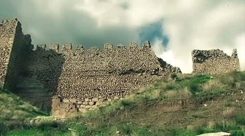 Ancient Castle and Clouds Stock Footage 30465642