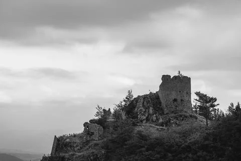 Ancient castle with clouds Stock Photos