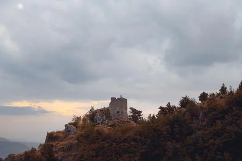 Ancient castle with clouds Stock Photos