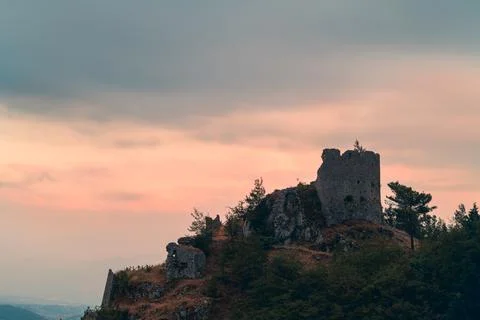 Ancient castle with clouds Stock Photos