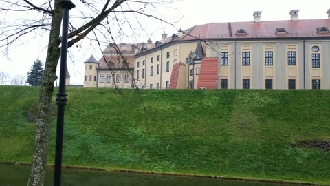 Ancient castle complex in Nesvizh, Stock Footage 100357324