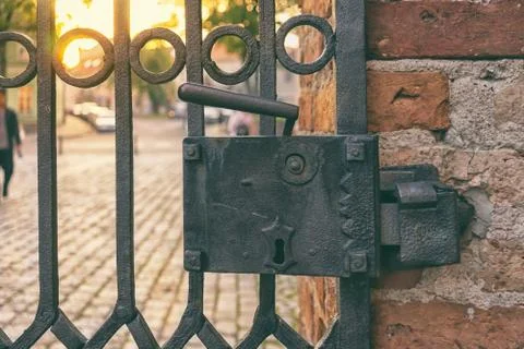 Ancient castle on the door Stock Photos