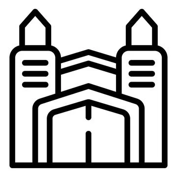 Ancient castle icon outline vector. Lisbon city tower Illustrazione stock