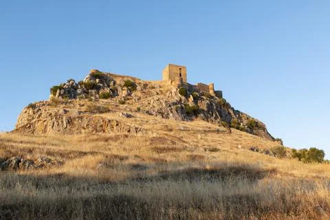 Ancient castle on a mountain 스톡 사진