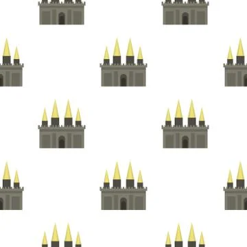 Ancient castle palace pattern seamless Stock Illustration
