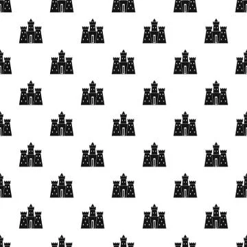 Ancient castle palace pattern vector Stock Illustration
