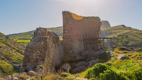 Ancient castle ruins Video stock 96212901