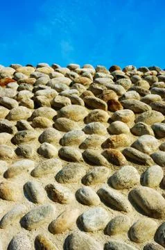 Ancient castle stone wall, candelo, italy, europe Stock Photos