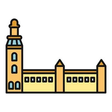 Ancient castle structure with tower and spires vector Ilustración de archivo